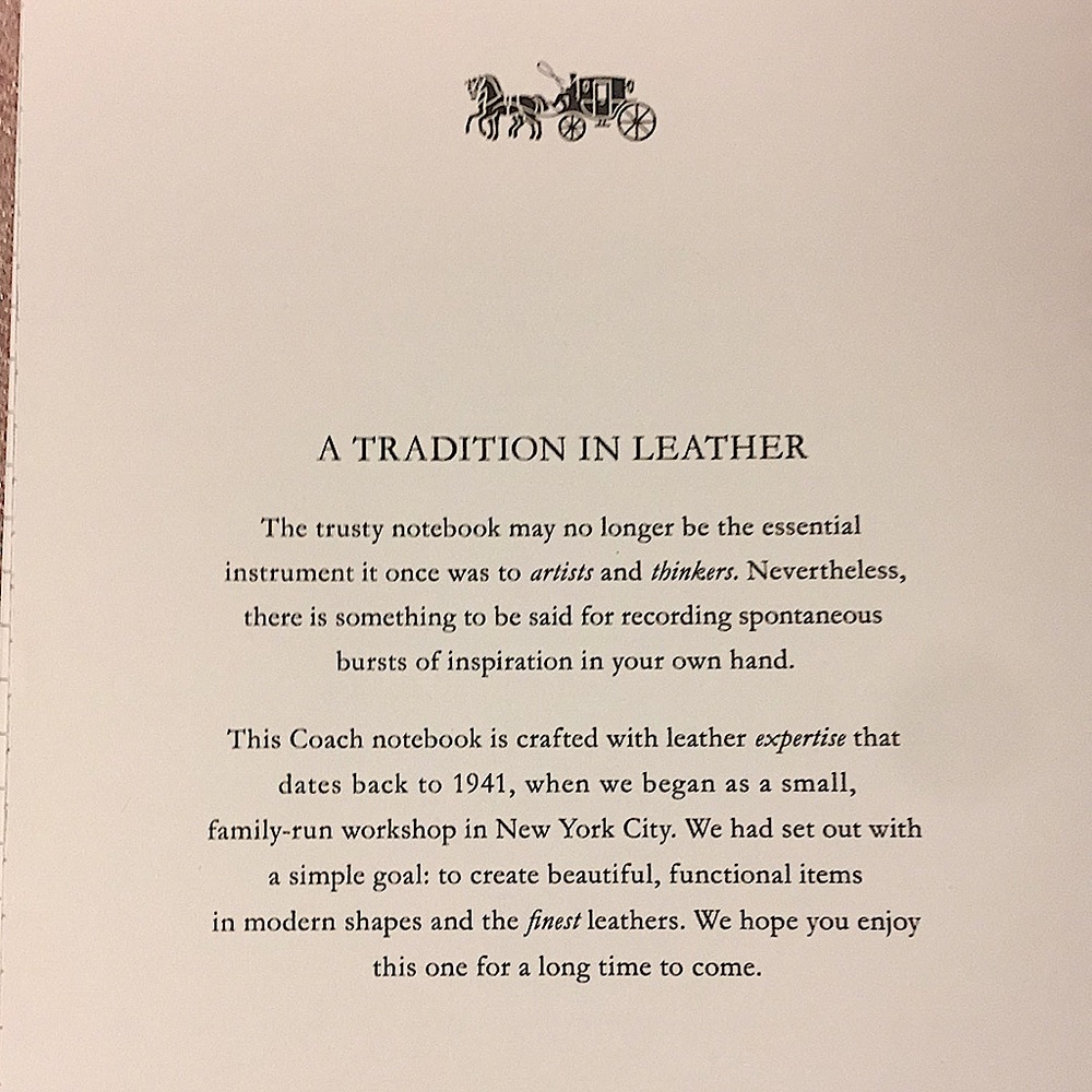 COACH -NOTEBOOK W/DIAGONAL HORSE & CARRIAGE PRINT - Picture 8 of 12